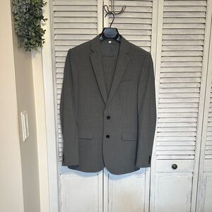 Express Men's Gray Two-Button Suit Blazer/pants set